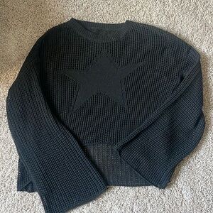 Warm Knit Star Design Cover Up Top